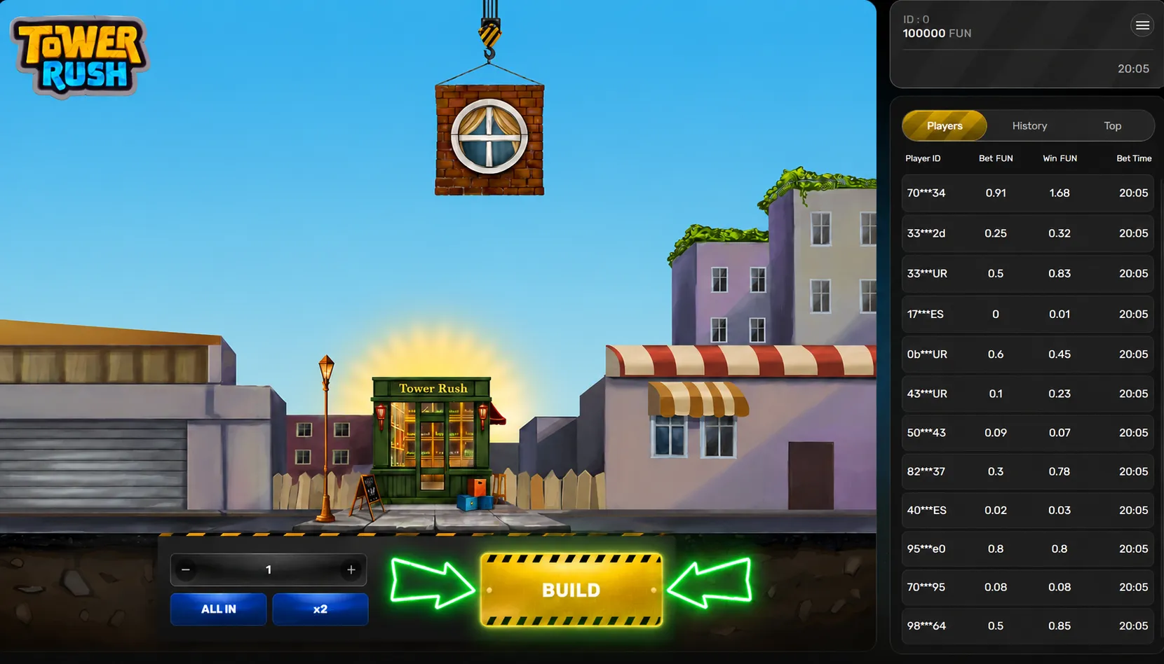 Schermo gioco Tower